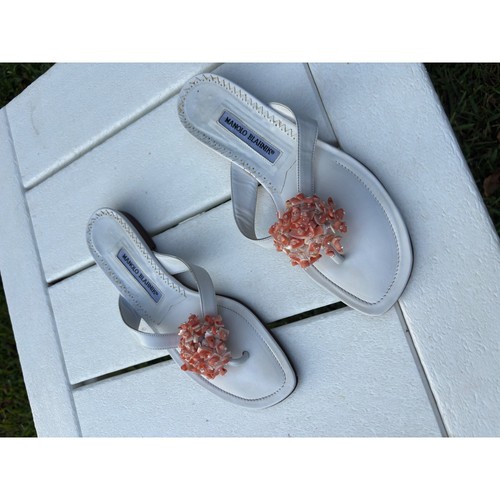 Manolo blahnik white leather - manolo,