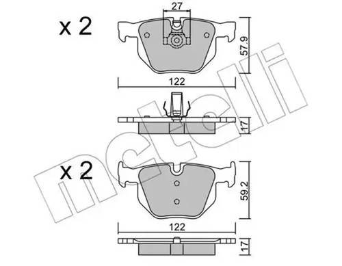 Brake pads 0644 metelli - brake,