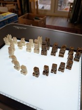 Full chess set, stone or