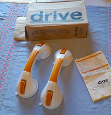 DRIVE Pair 2 Bathroom Adjustable Suction Grab Handles Bath/Shower Safety Aid NEW