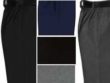 KIDS STURDY FIT SCHOOL TROUSERS  PLUS SIZE HALF ELASTICATED 4/5Y UP TO 12/13Y