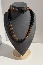 Long Fat Face Necklace Wooden