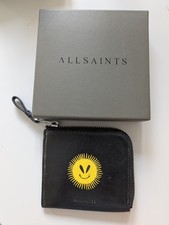 AllSaints Artis Sun Wallet Black Genuine Leather in good conditions with Box