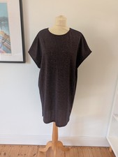 OLIVER BONAS Navy Bronze Lurex Strong Sparkle T-Shirt Dress UK 10 BNWT
