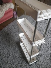 SPACEKEEPER Storage Trolley 4-Tier Slim Storage Cart Slide Out Rolling Utility