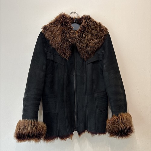 Sheepskin fur shearling coat - shearling,