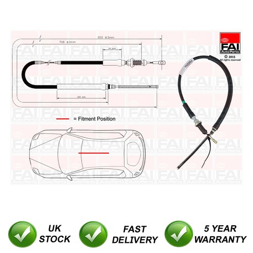 Hand brake cable rear sjr - hand,