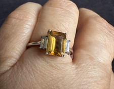 925  Sterling Silver Art Deco Style Helidor Ring -UK Size M