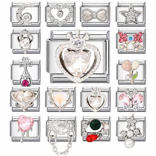 Zircon italian charms fits 9mm - zircon,