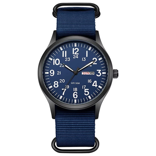 Mens quartz wrist watch canvas - quartz,