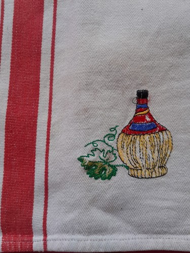 Vintage white tea towel