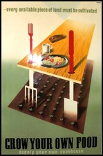 British world war 2 propaganda grow own food VINTAGE poster print art