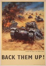 Back Them Up Tank WW2 British Propaganda Poster - World War Two Propaganda