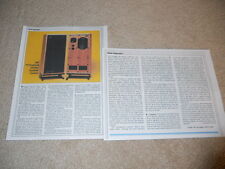 IMF Professional Monitor Speaker Review, 1983, 2 pg, Complete Test