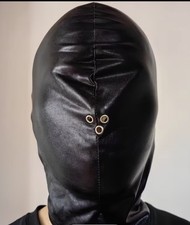 Pvc black patent hood full - hood,