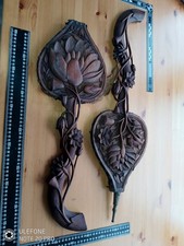 Large Antique German Fire Bellows Sections For Display Use Or Restoration 