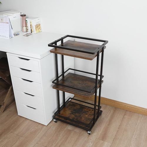 Shelf rolling side table - side,
