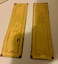 Antique pressed metal Victorian finger plates - architectural salvage