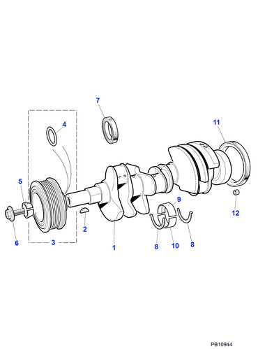 Jaguar crankshaft main bearing - jaguar,