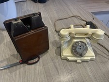 Ivory Bakelite Dial Telephone Vintage Old Antique GPO and bell set