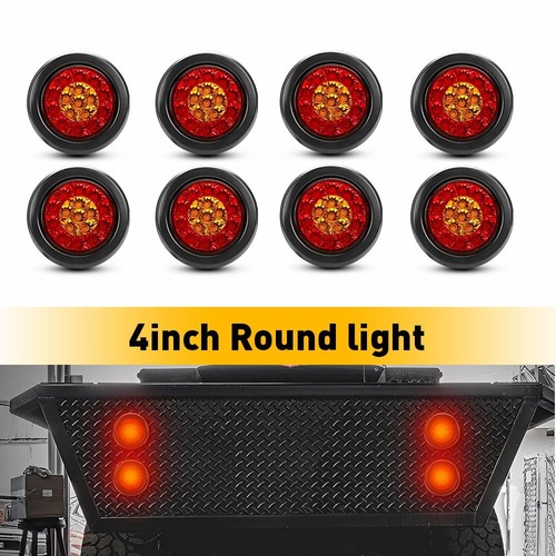 4inch round red amber - round,