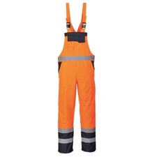 PORTWEST Hi-Vis Contrast Winter Bib and Brace Lined Waterproof padded Overall UK