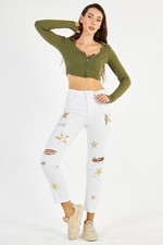 Women's Black High Waist Wet Look Leather Look Coated Mom Jeans Denim Pants