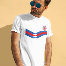 ENGLAND Retro Strip Football T-Shirt Mens Rugby  COTTON World Cup Top Kit