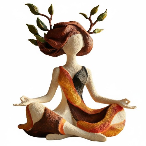 Resin meditation lady - lady, ornament