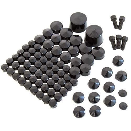 Black nut bolt cap toppers - cap,