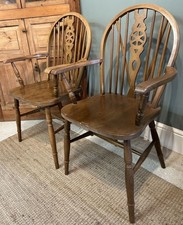 Pair of Vintage Wheel back