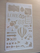 Small Reusable Plastic Stencil Hot Air Balloon 10.5 x 18cm Crafts Cards Décor