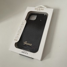 GUESS IPHONE 14 PHONE CASE - BLACK GLITTER FLAKES - BNIB