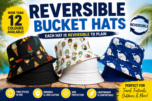 Adults bucket hats reversible - bucket,