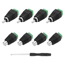 4Pcs RCA Cable Solderless Adapter, RCA Male Female Plugs(Includes Screwdriver)
