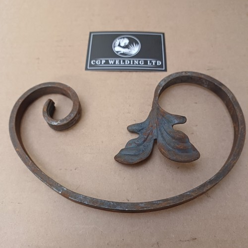 Wrought iron abstract leaf - iron,