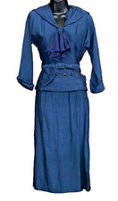 Vintage blue skirt suit set