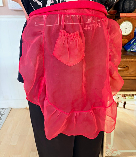 Vintage pink red - pink, organza