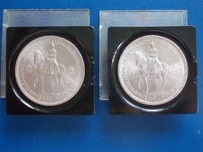 TWO 1953 Queen Elizabeth II  Crown, Five Shilling Coins Cased