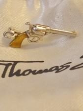 Genuine Thomas Sabo Silver western Brown Enamel Gun Charm Pendant Retired Rare