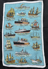 ULSTER vintage Tea Towel - STORY OF SHIPS