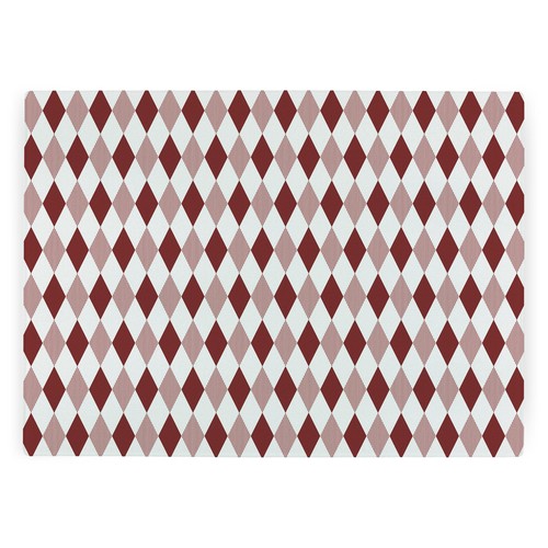 Red argyle worktop saver - red,