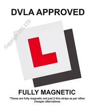 2 x FULL SIZE MAGNETIC LEARNER 'L' PLATES - EASY APPLICATION & REMOVAL