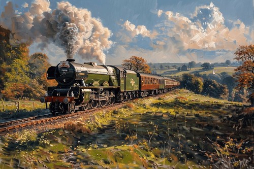Steam train canvas picture - steam,