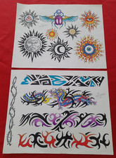 2x Rare vintage KEN CAMERON 1992 tattoo flash sheets Designs NOT MACHINE