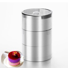 DIY Cake Mold Tools Stainless Steel Food Cooking Rings Pusher Round Ring 3 Set