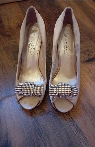 Beige satin diamanté - satin,