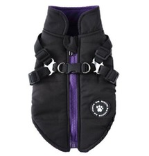 Waterproof Dog Jacket Fleece Lined. Warm with Integrated Harness UK
