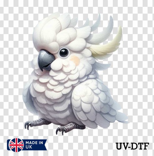 White cockatoo dtf sticker - cockatoo, uv
