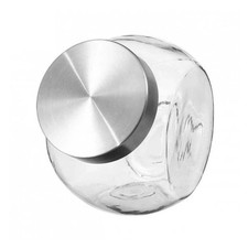 Glass Sweet Jar with Stainless Steel Lid 1.5L Cookies Candy Jar Food Storage